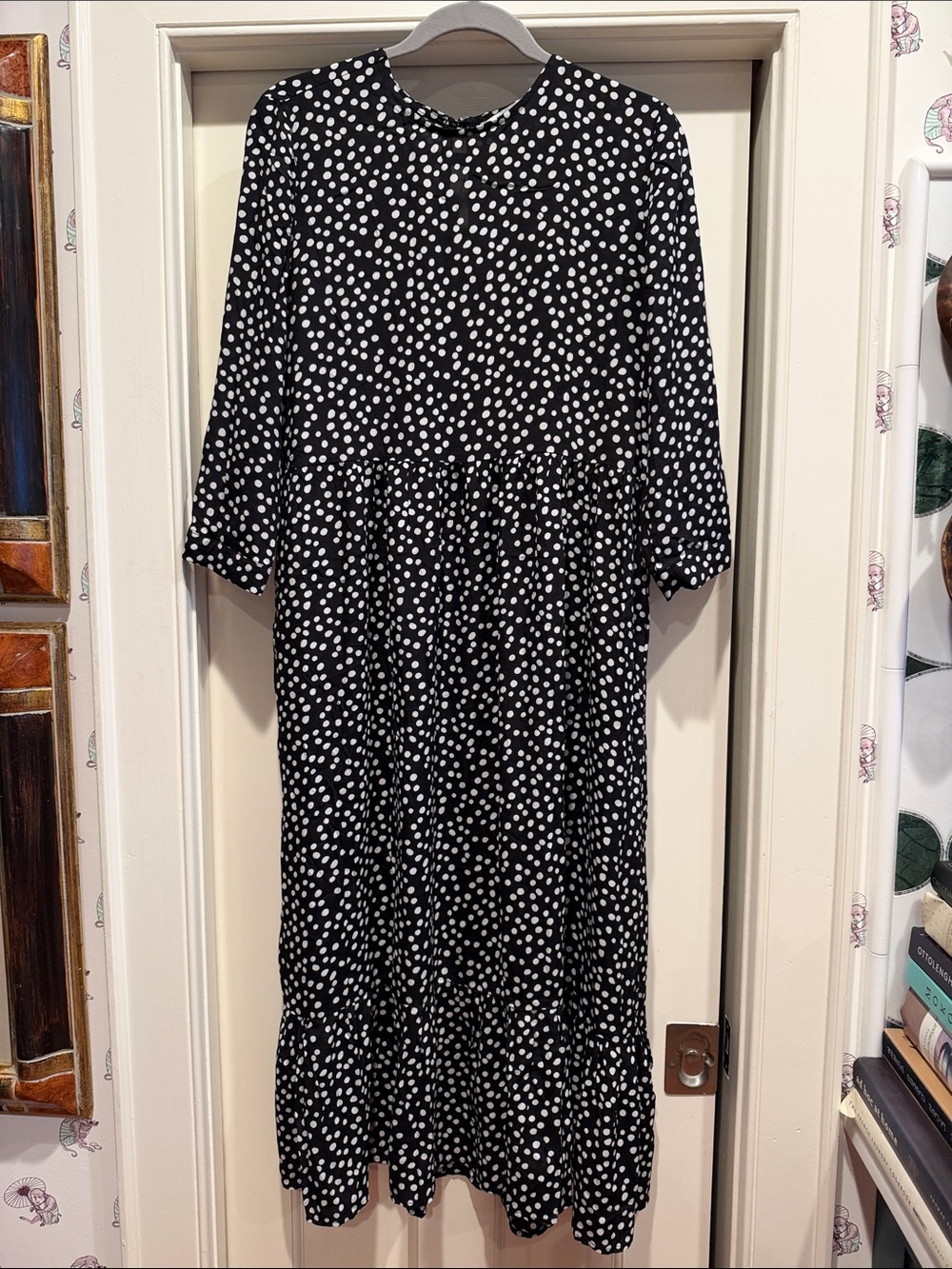 Zara Black and White Polka Dot Maxi Dress